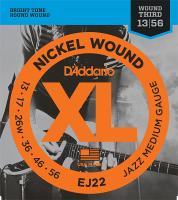 EJ22 XL NICKEL WOUND Струны для электрогитары Jazz Medium 13-56 D`Addario